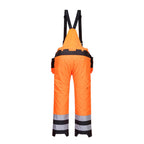portwest pw3 hi vis winter trousers pw351 orange rear