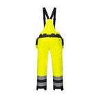 portwest pw3 hi vis winter trousers pw351 yellow rear