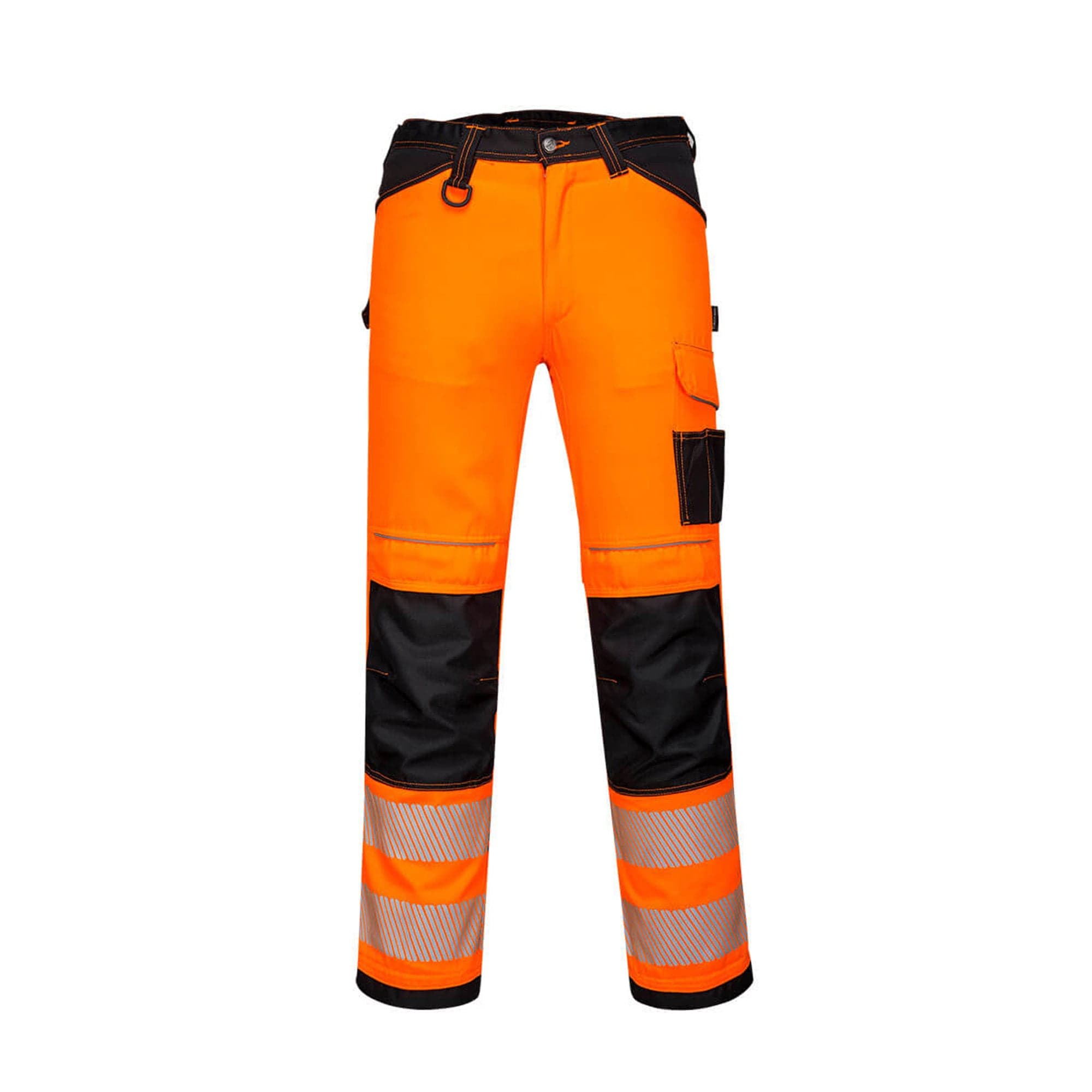 portwest pw3 hi vis womens stretch work trousers pw385 orange