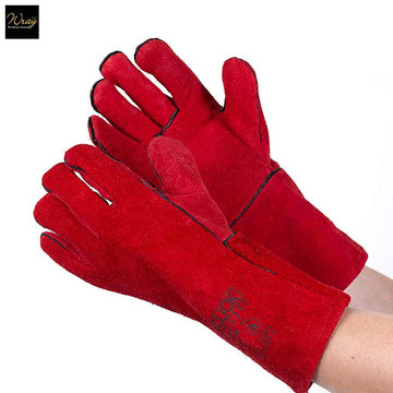 portwest red welding gauntlet gloves a500