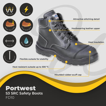 Portwest FD10 Safety Boots S3 SRC