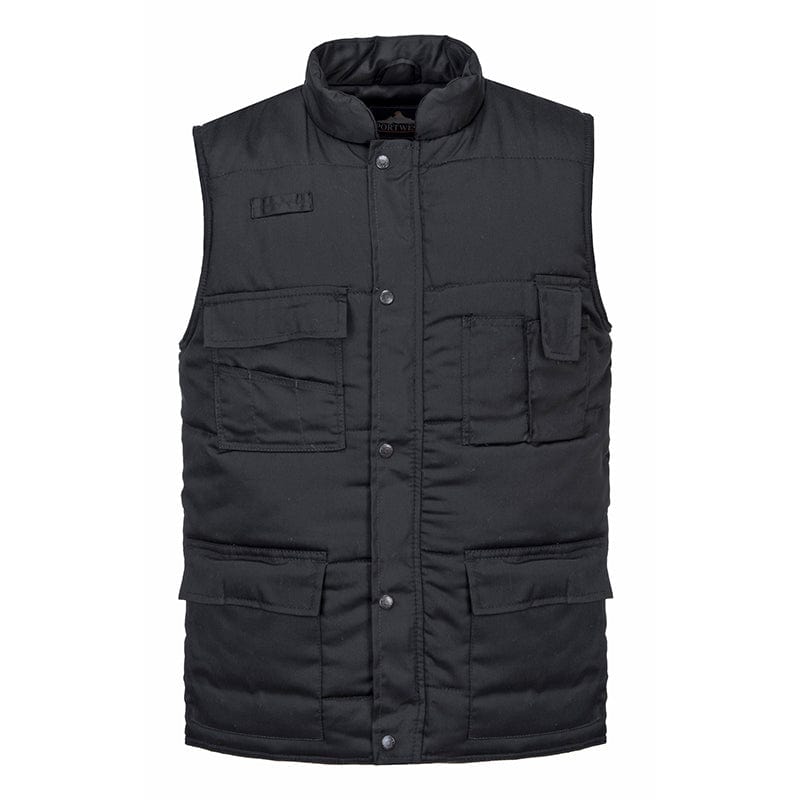 portwest shetland body warmer s414 black front warm