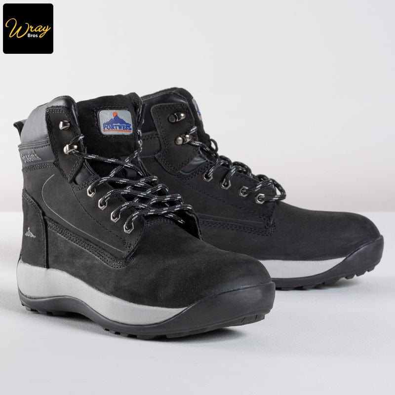 portwest steelite constructions nubuck boot s3 hro fw32 black pair