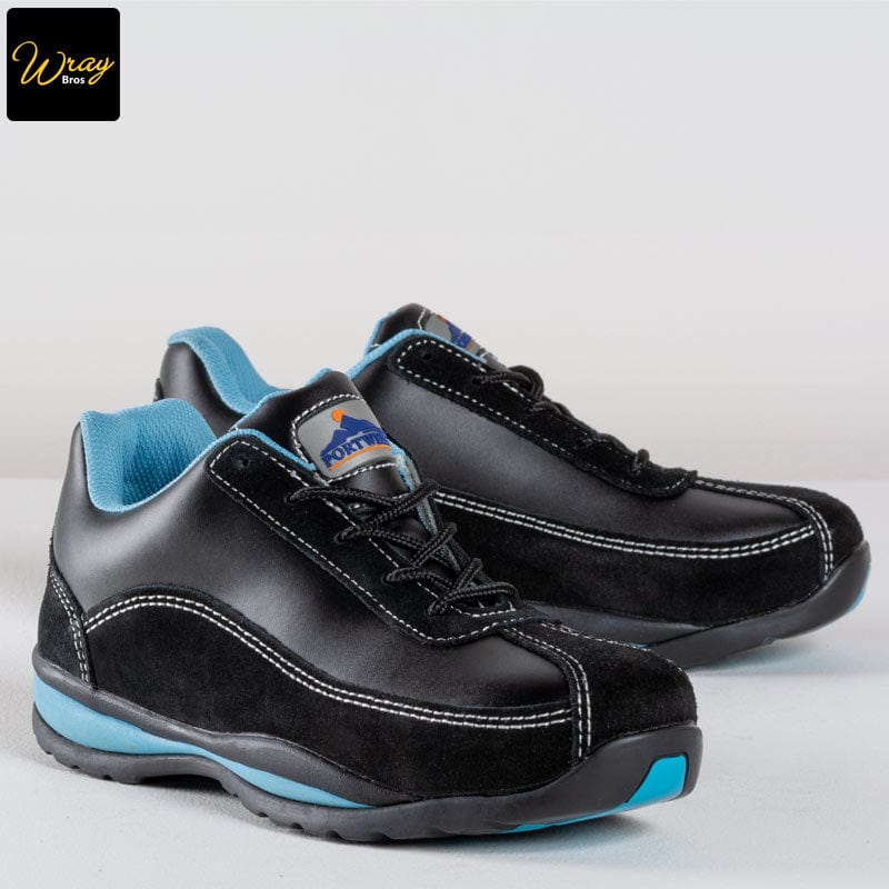 portwest steelite ladies safety trainer fw39 blue pair