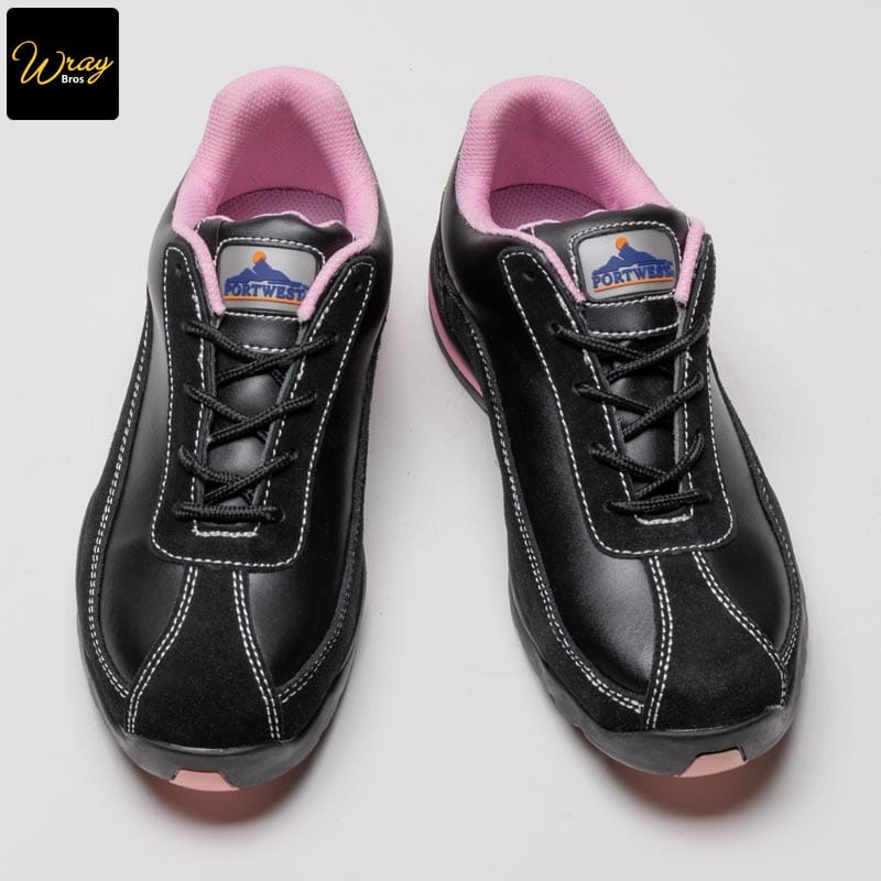 portwest steelite ladies safety trainer fw39 pink pair