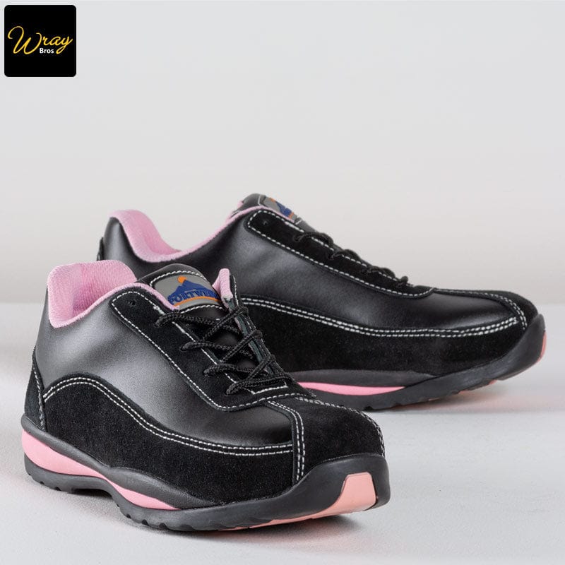 portwest steelite ladies safety trainer fw39 pink stylish