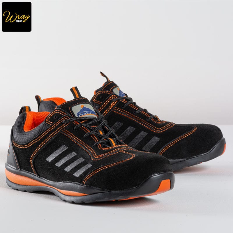 portwest steelite lusum safety trainer s1p fw34 orange suede leather shoe