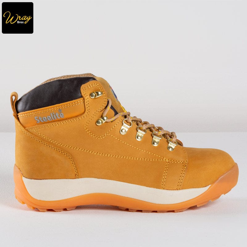 portwest steelite mid cut top grain nu buck material boot stylish honey sb hro fw31