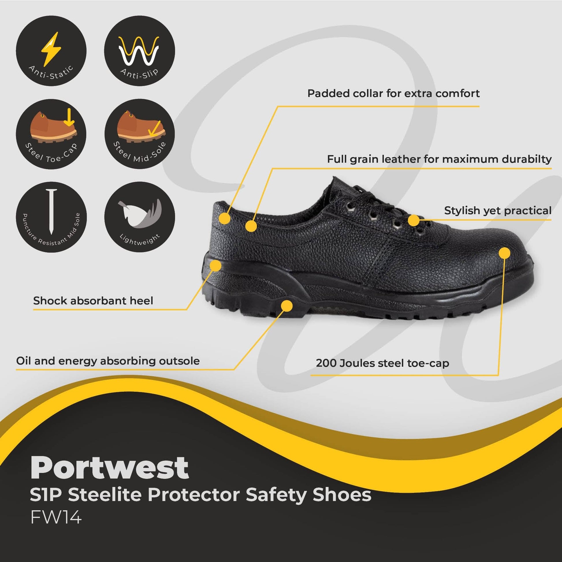 portwest steelite protector shoes s1p
