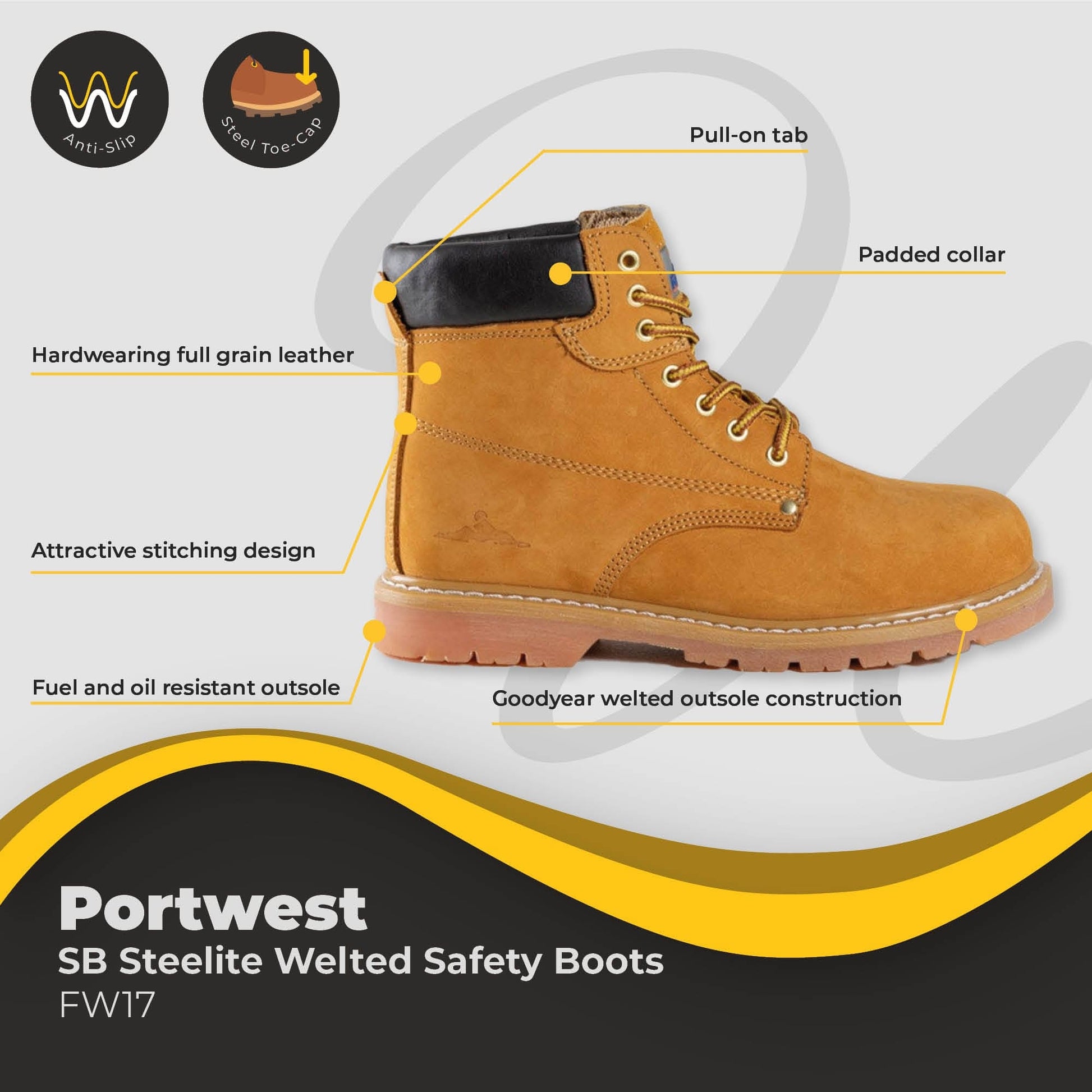 portwest steelite welted safety boot sb fw17 dd055 ho 06