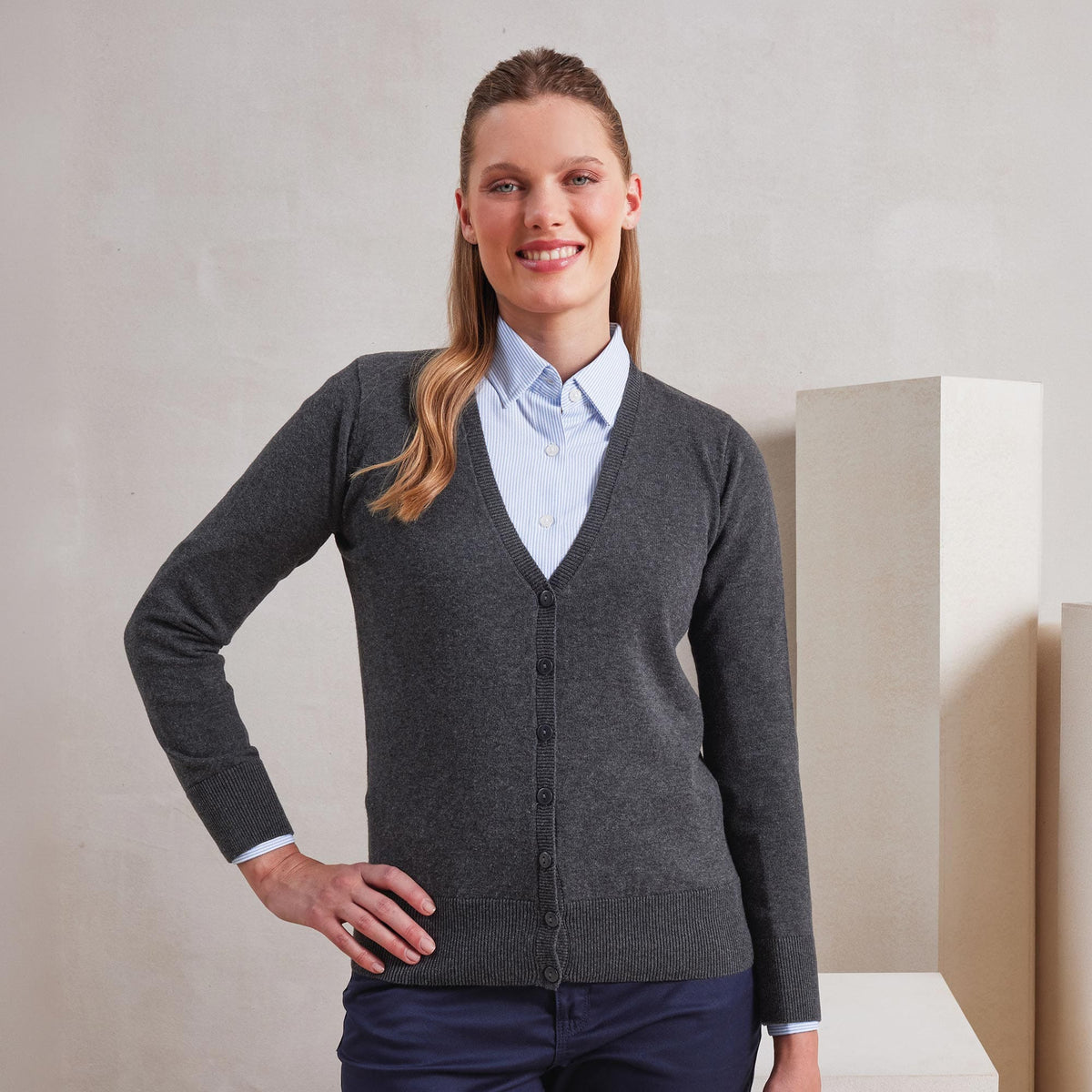 Premier Women's Button Knitted Cardigan PR697