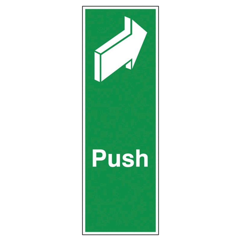 Push Sign - Clear Door Push to Open Safety Sign for Safe Conditions