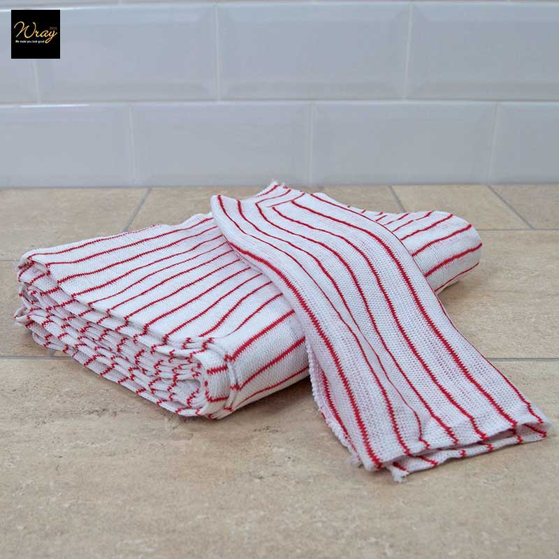 red double knitted dishcloths