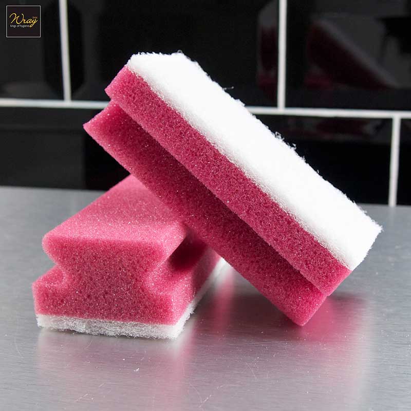 red non abrasive sponge scourer