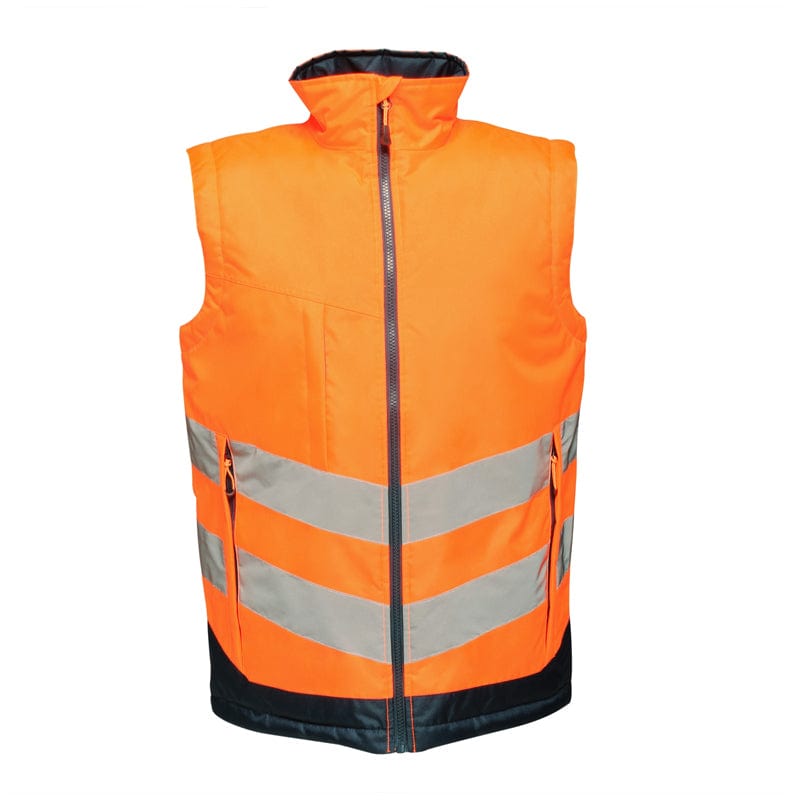 regatta hi vis pro body warmer tra840 orange front