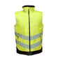 regatta hi vis pro body warmer tra840 yellow front