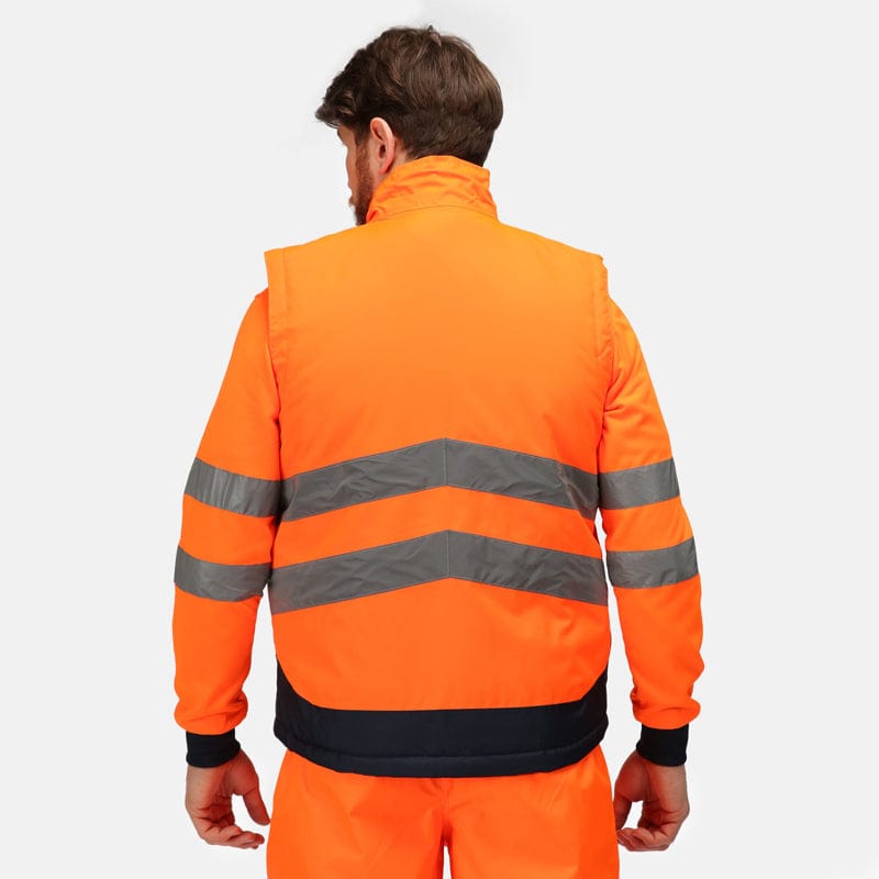 regatta hi vis pro bodywarmer orange back