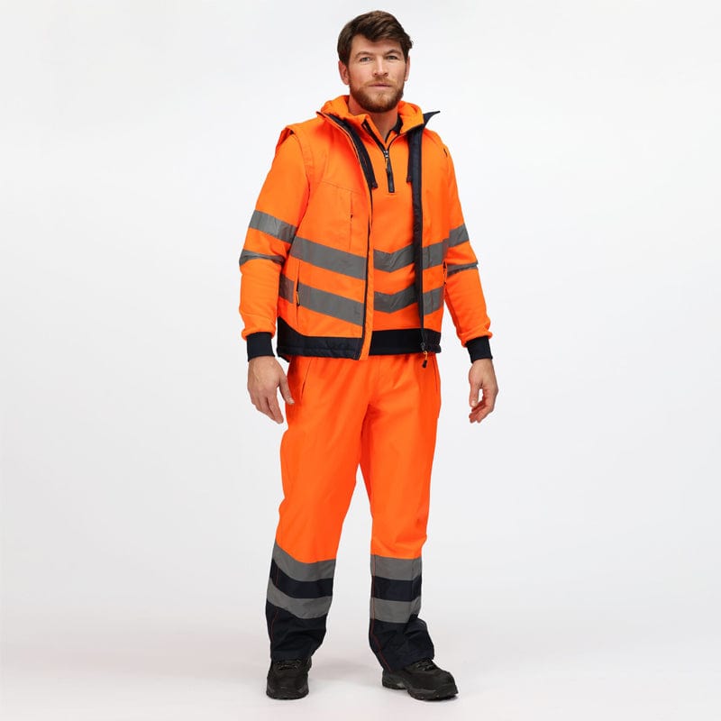 regatta hi vis pro bodywarmer orange waterproof isotex breathable