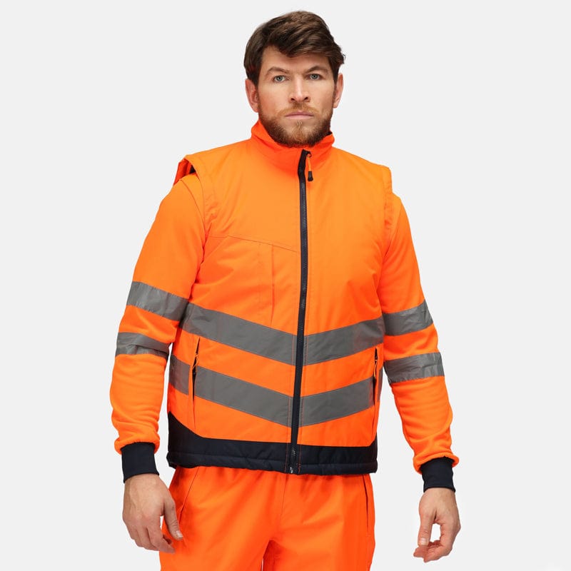 regatta hi vis pro bodywarmer orange waterproof
