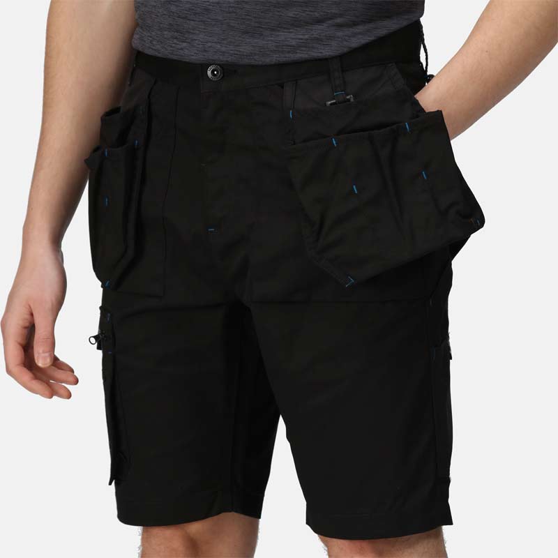 regatta incusion shorts black trj394 close up front pockets