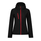 regatta womens venturer softshell tra702 black and red