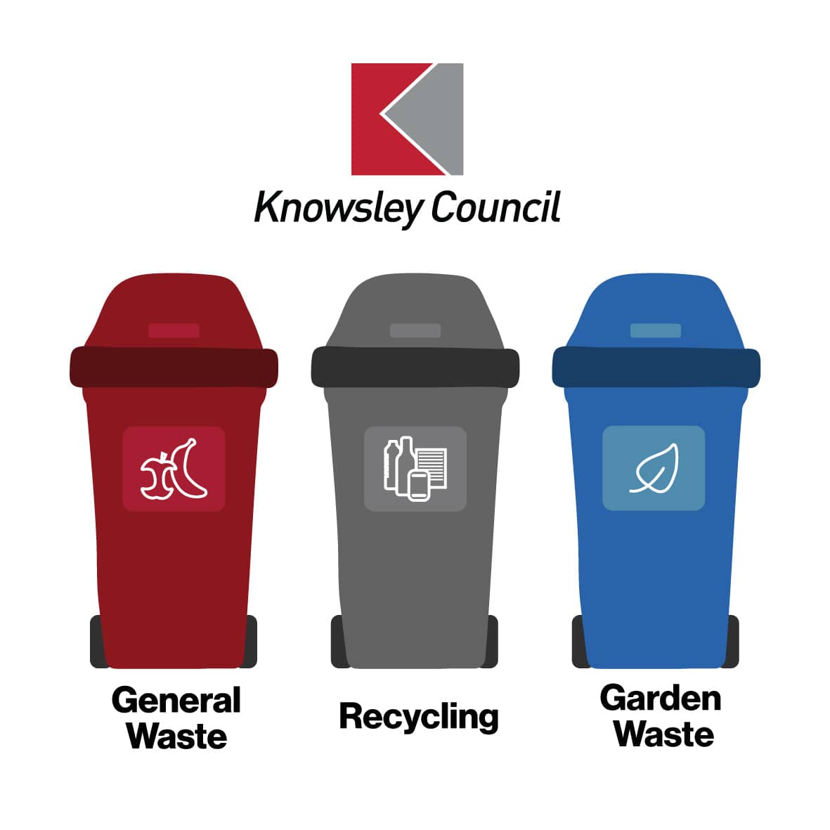 rubbish bin colours for knowsley postcodes