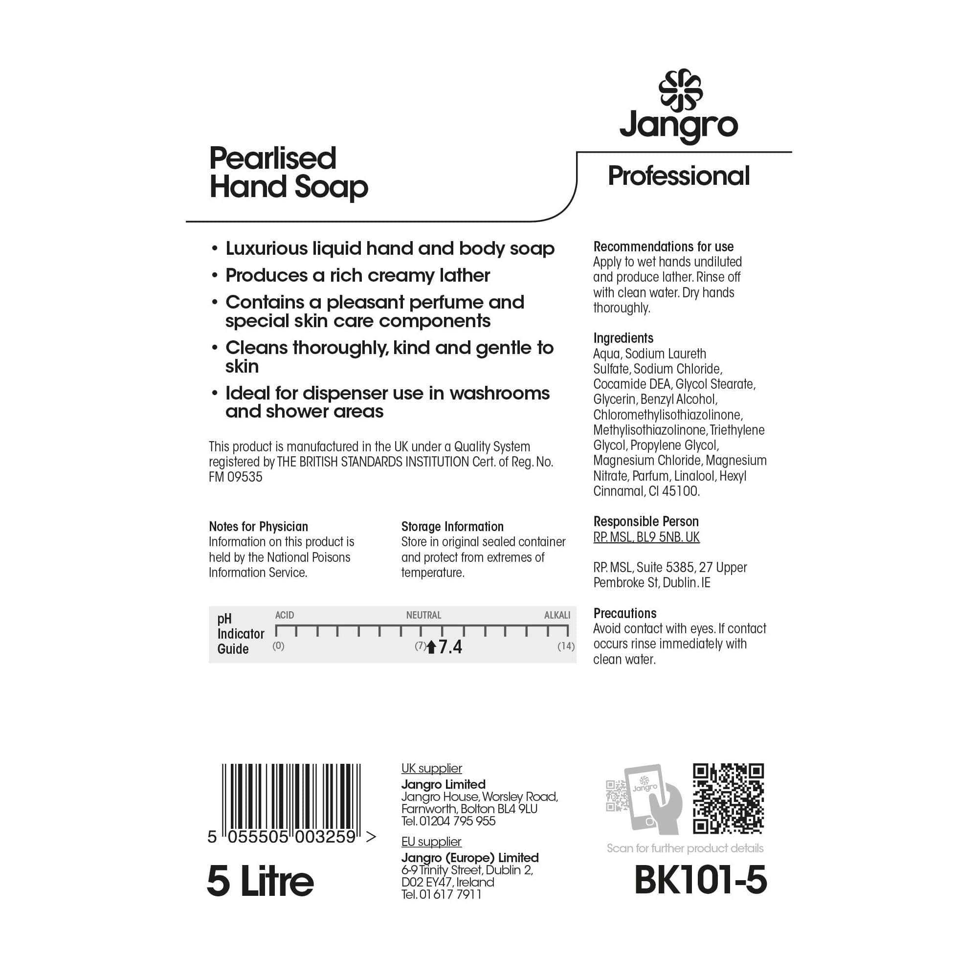 scented commercial hand soap for washrooms