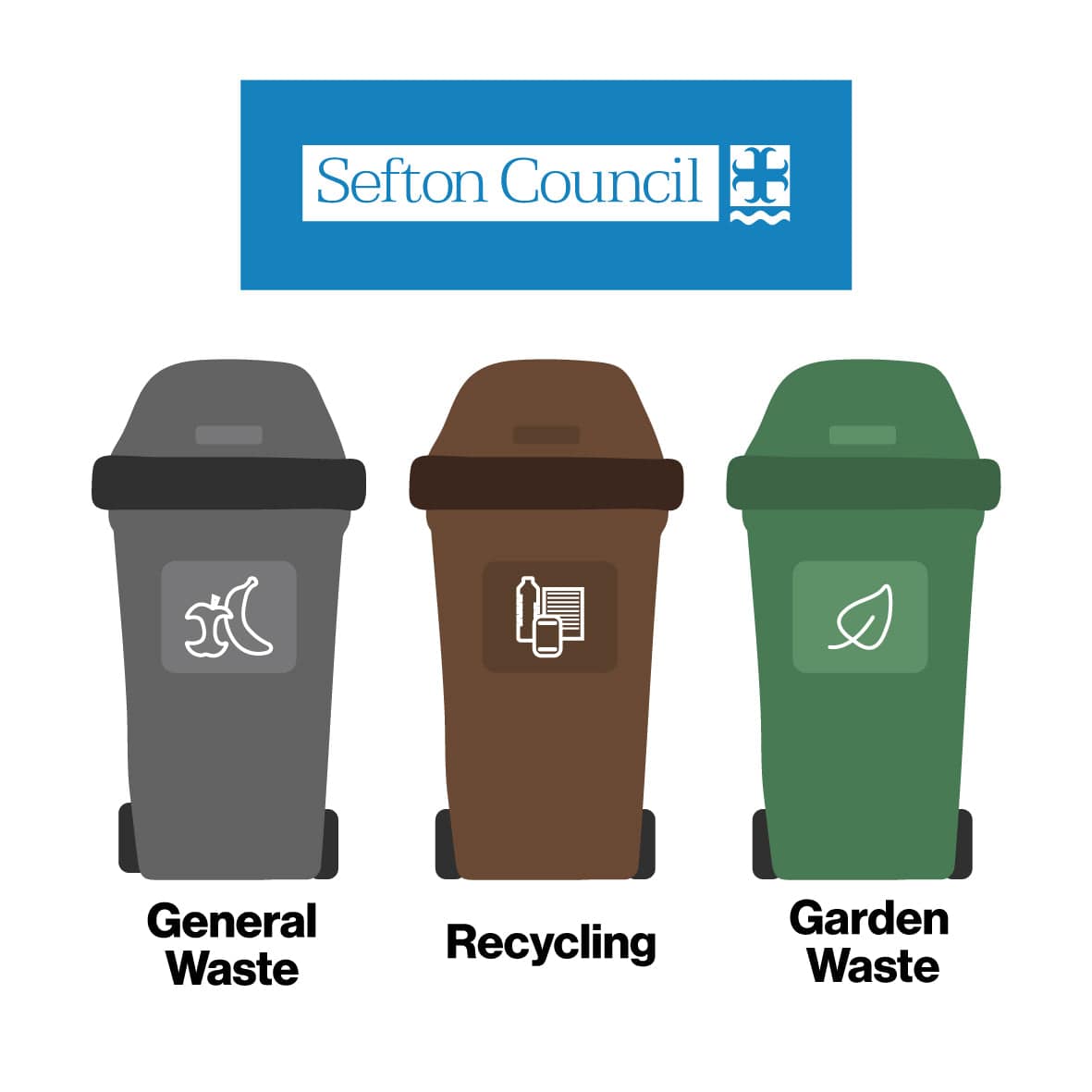 sefton recycling rubbish and green bin colours