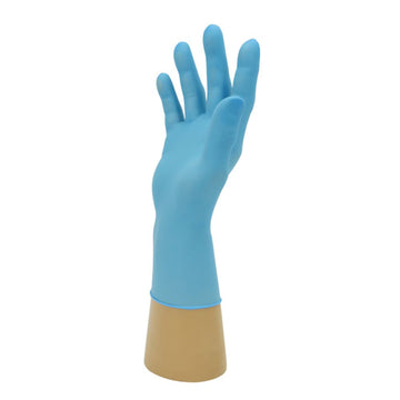 shield gd19 blue nitrile disposable glove close up