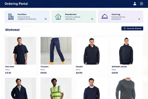simple order process cleaning uniforms