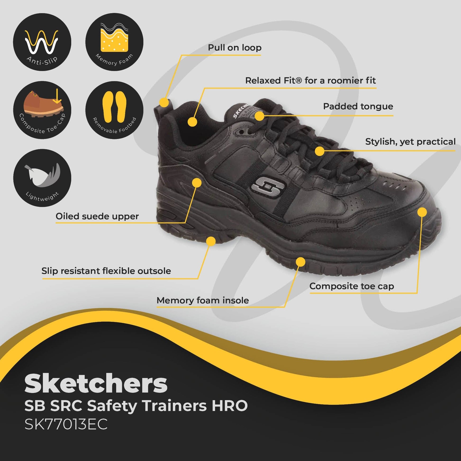 skechers sk77013ec safety trainer sb src dd386 06