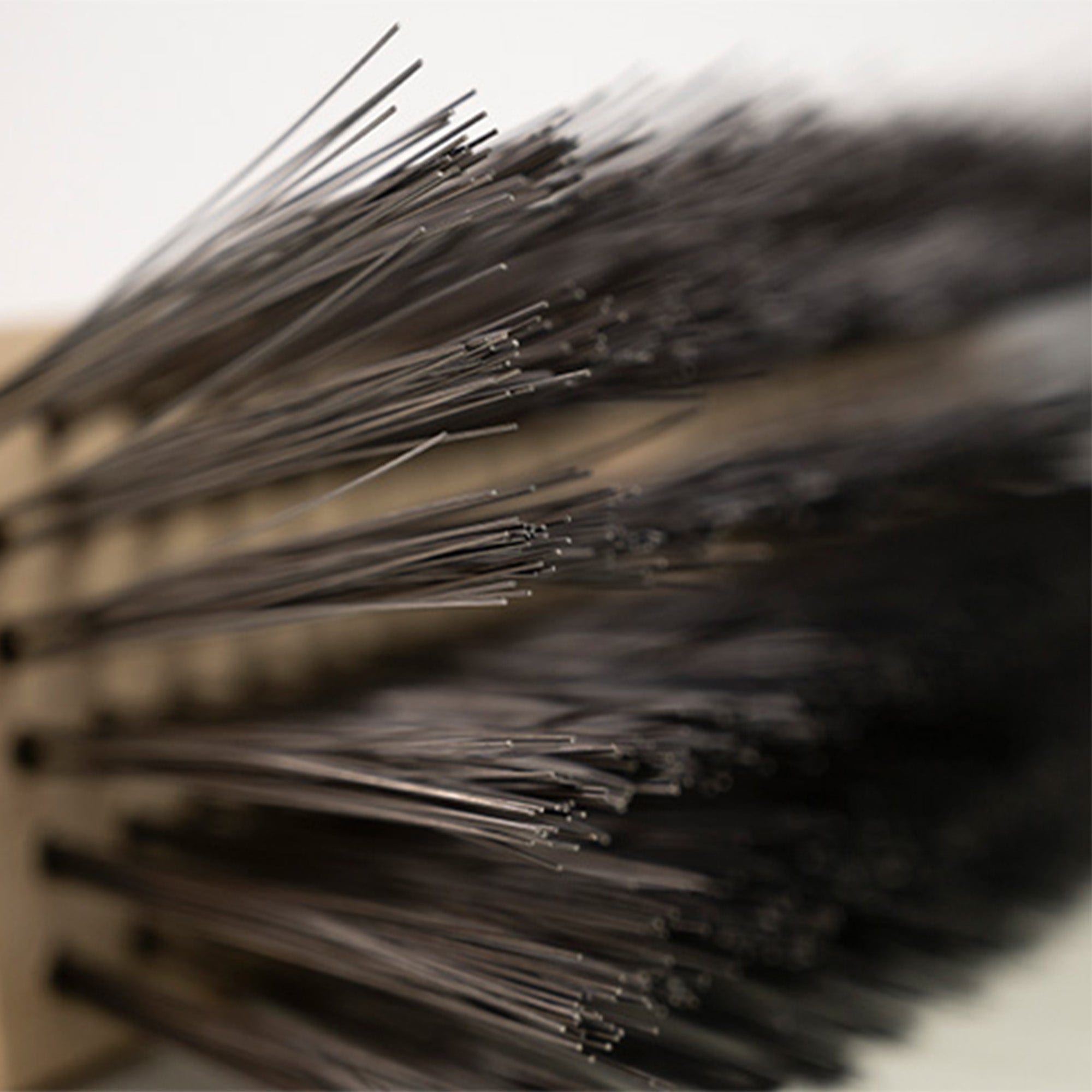 stiff wooden brush bristles