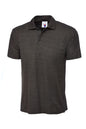 Dark gray polo shirt on a white background