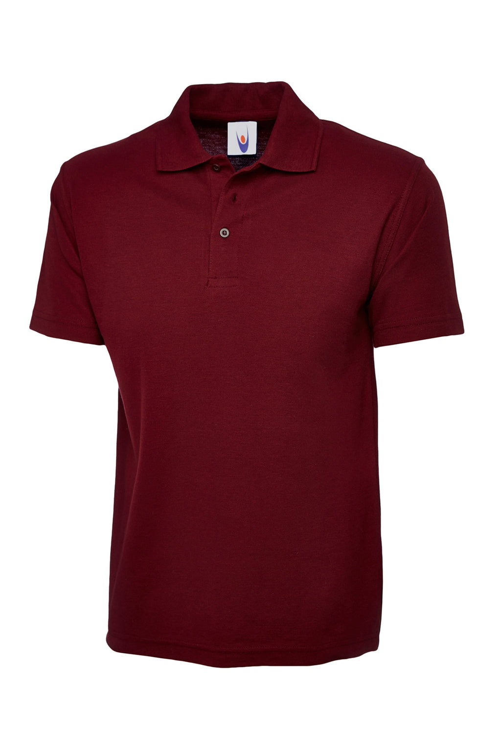 Maroon polo shirt on a white background