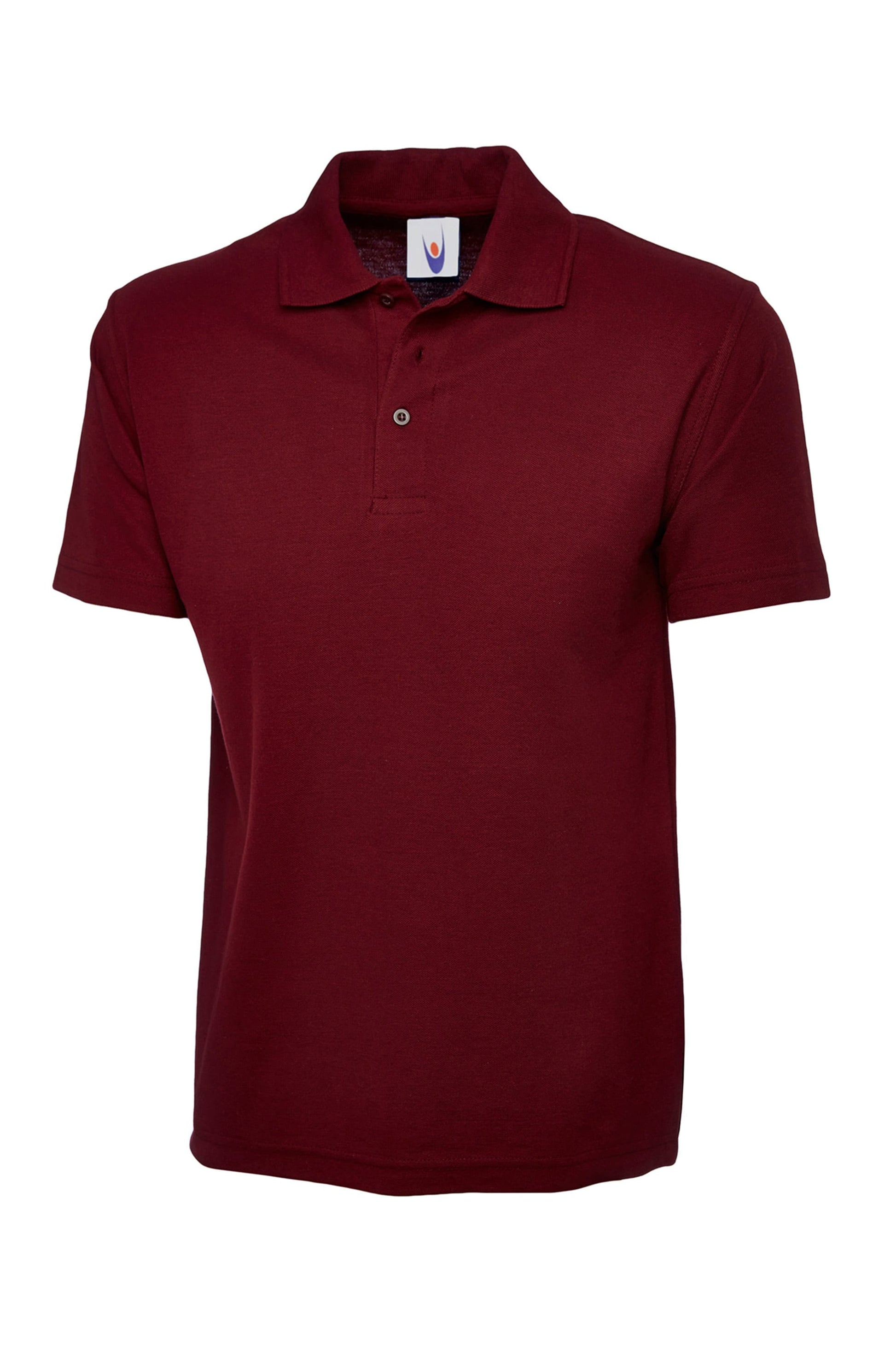 Maroon polo shirt on a white background