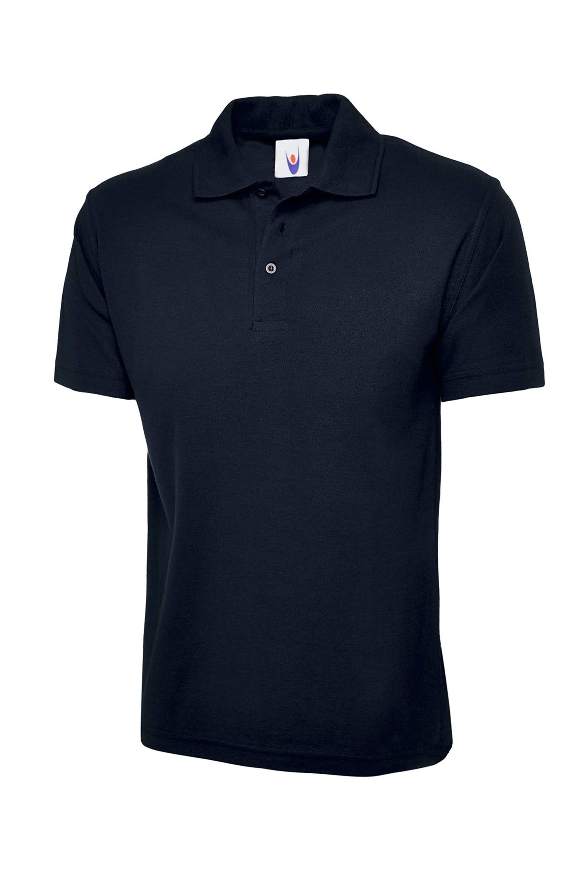 Black polo shirt with on a white background