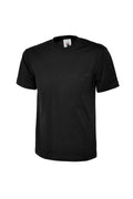 Black t-shirt on a white background