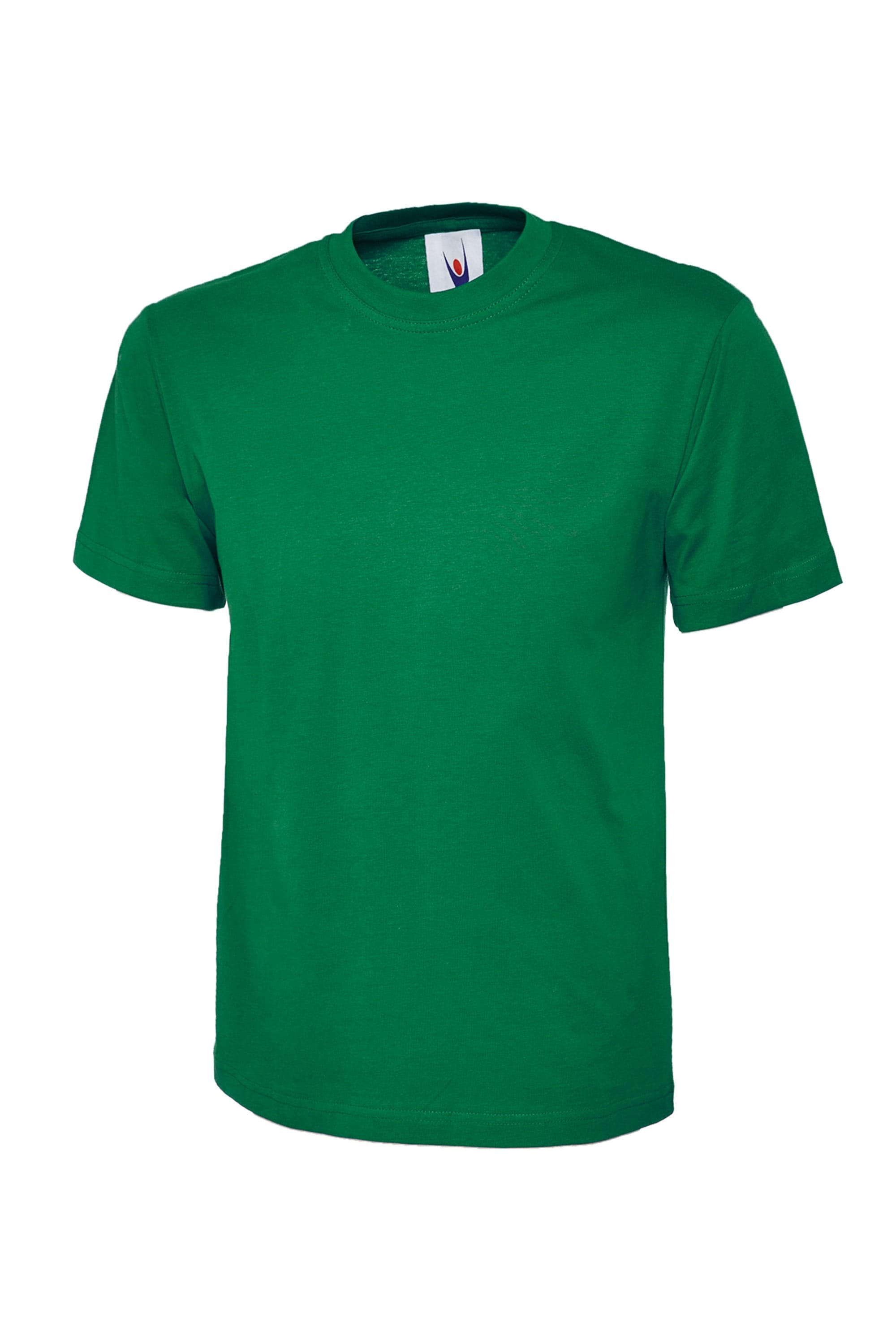 Green t-shirt on a white background