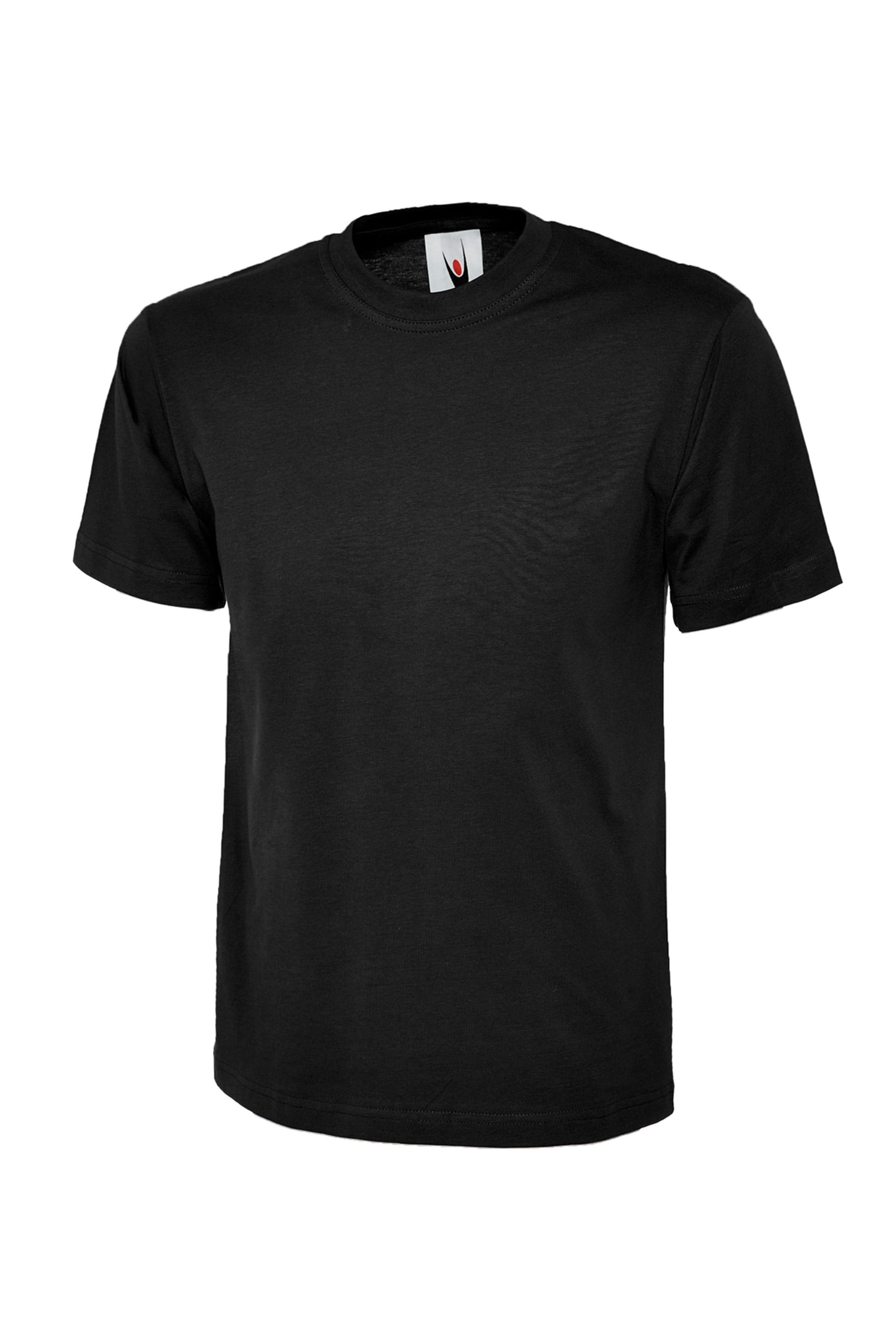 Navy blue t-shirt on a white background