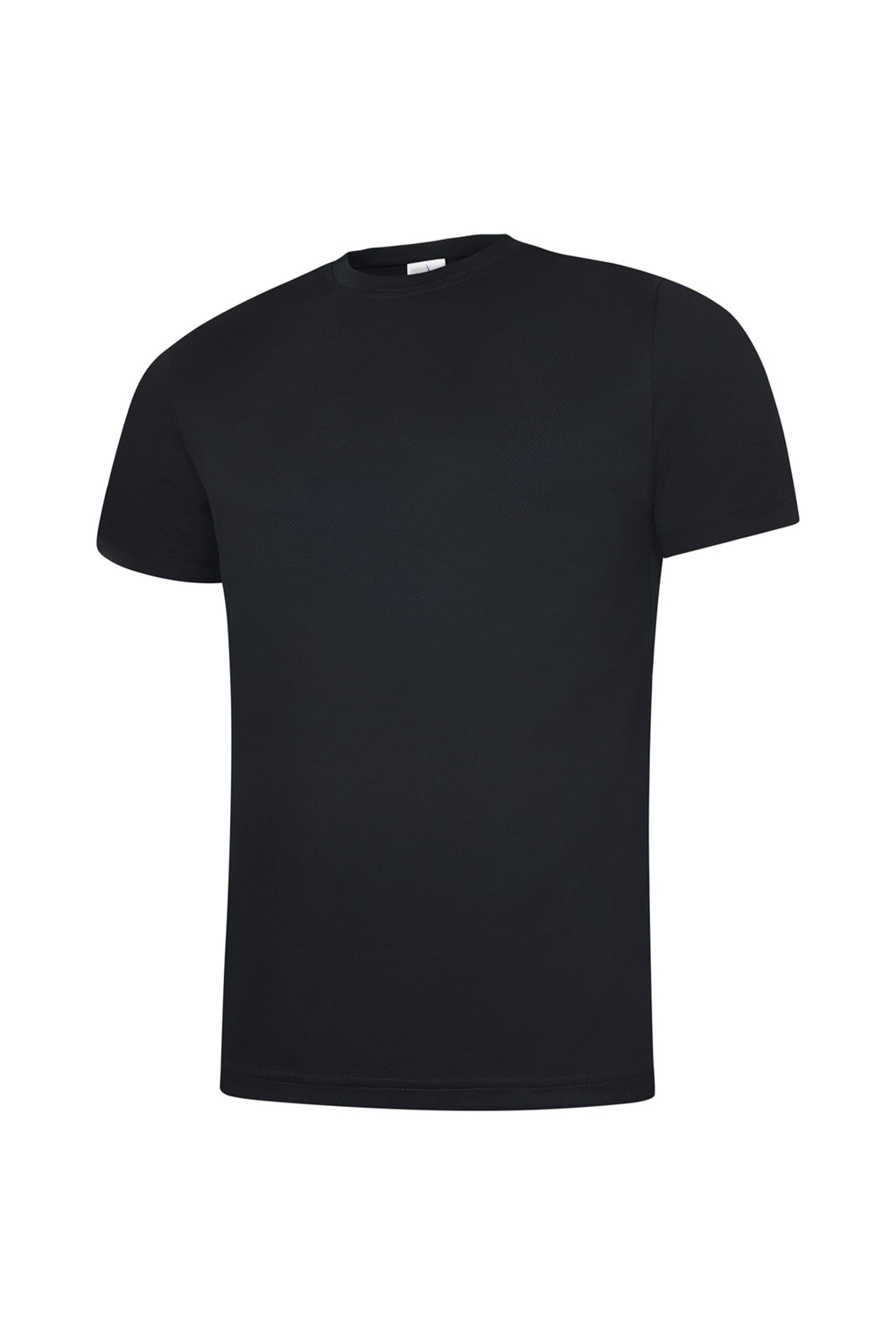 Black t-shirt on a white background