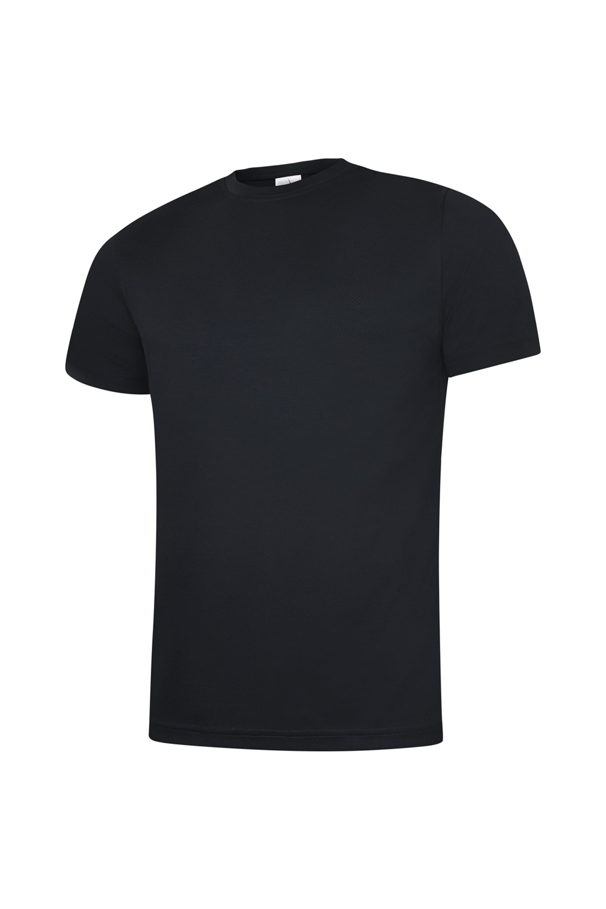 Black t-shirt on a white background