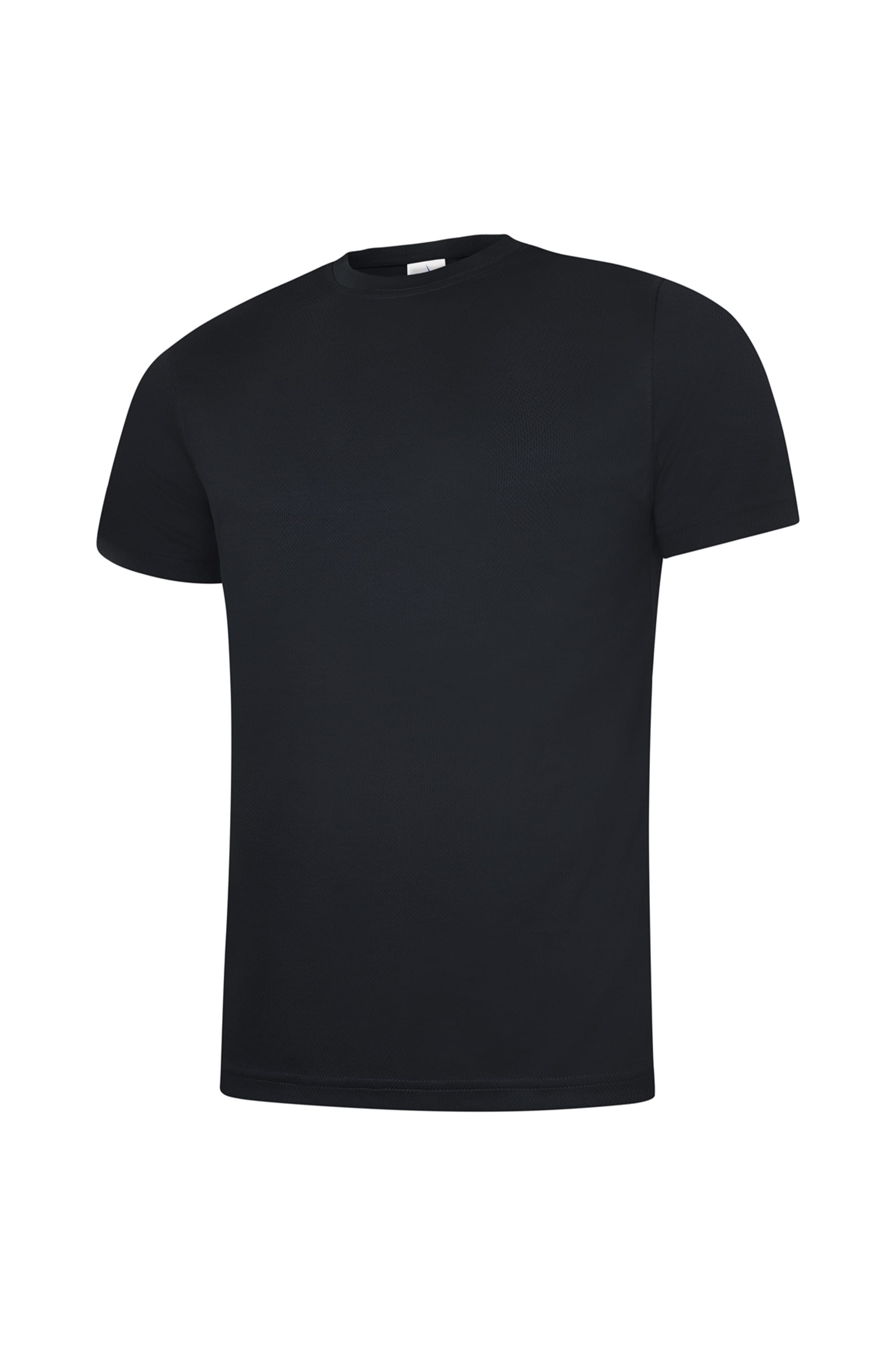 Black t-shirt on a white background