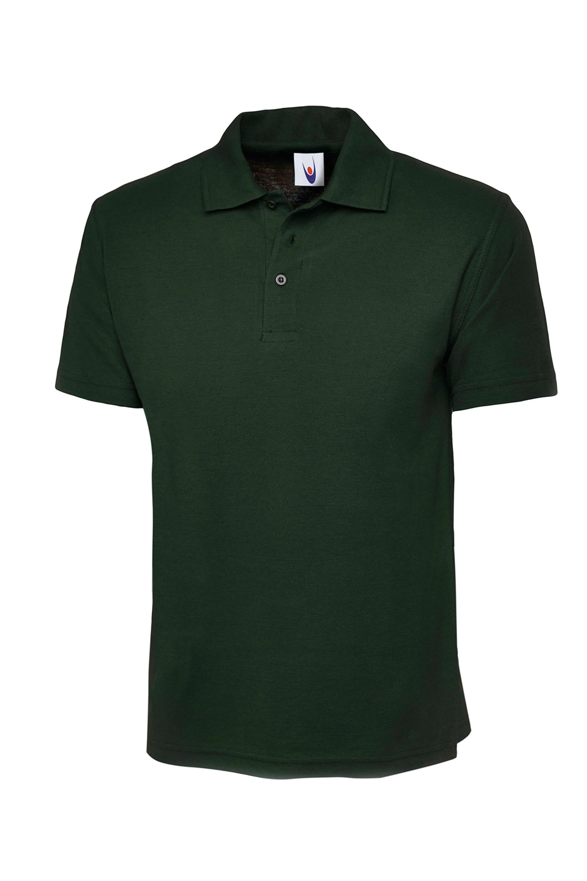 Green polo shirt on a white background