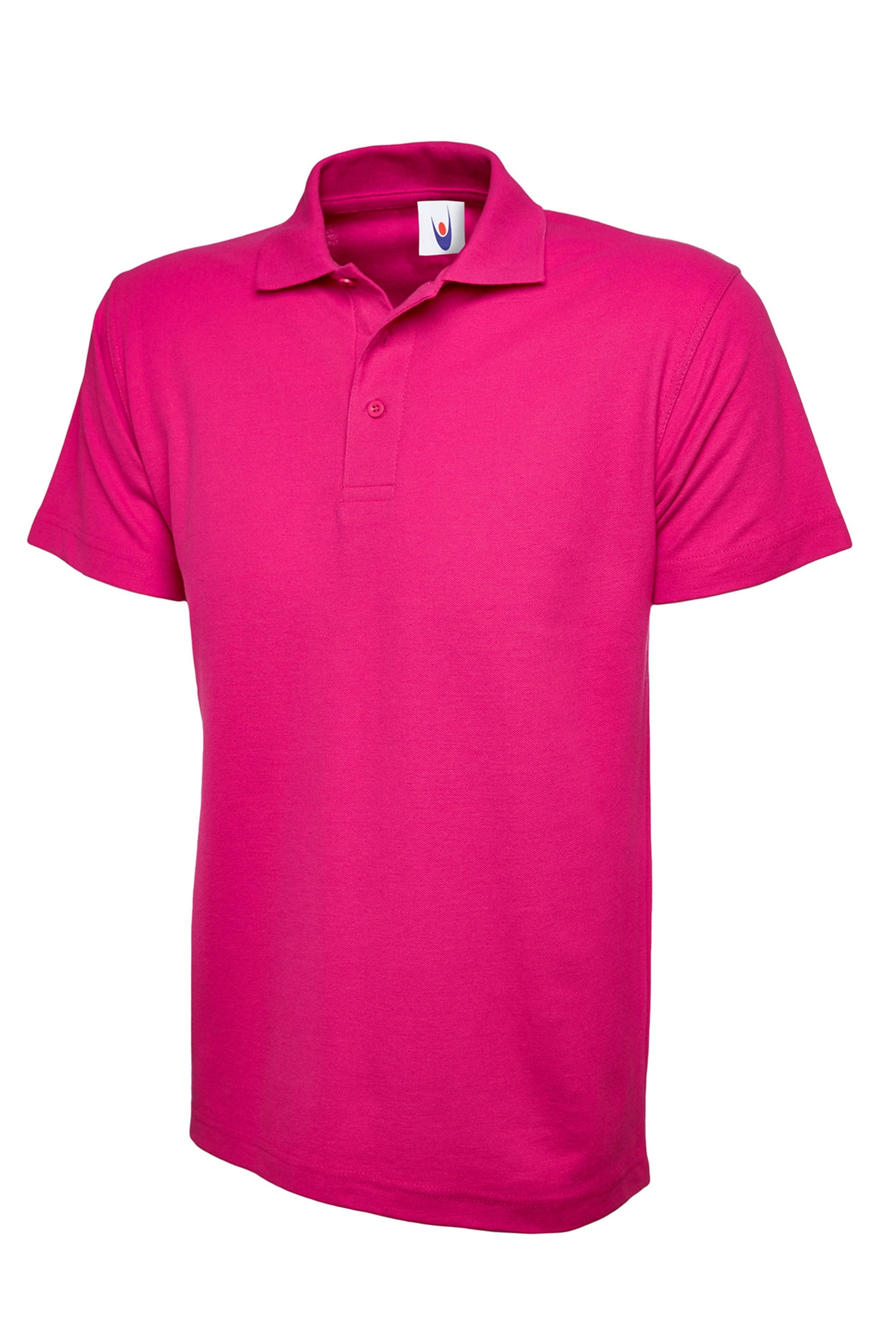 Pink polo shirt on a white background