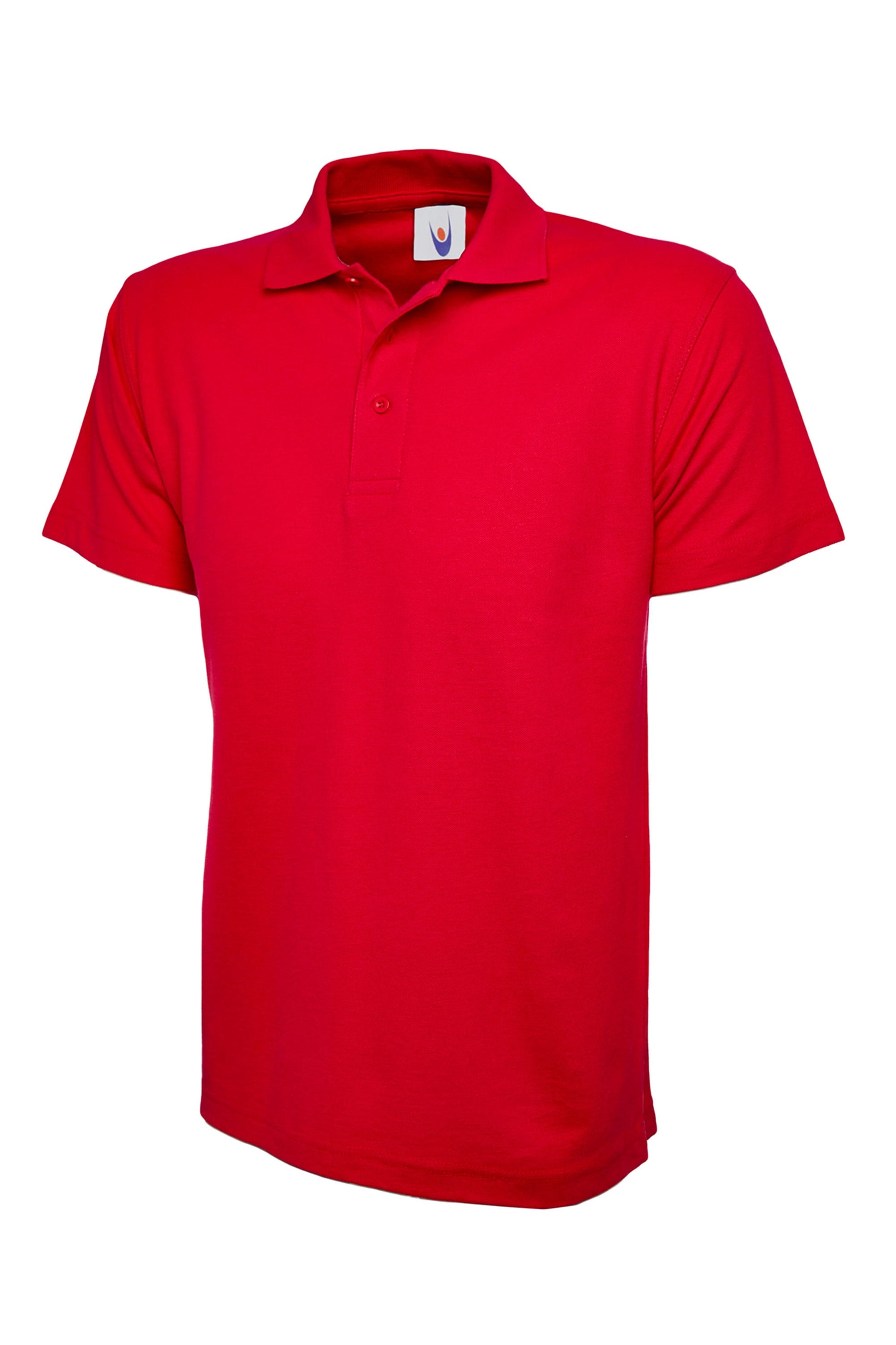 Red polo shirt on a white background