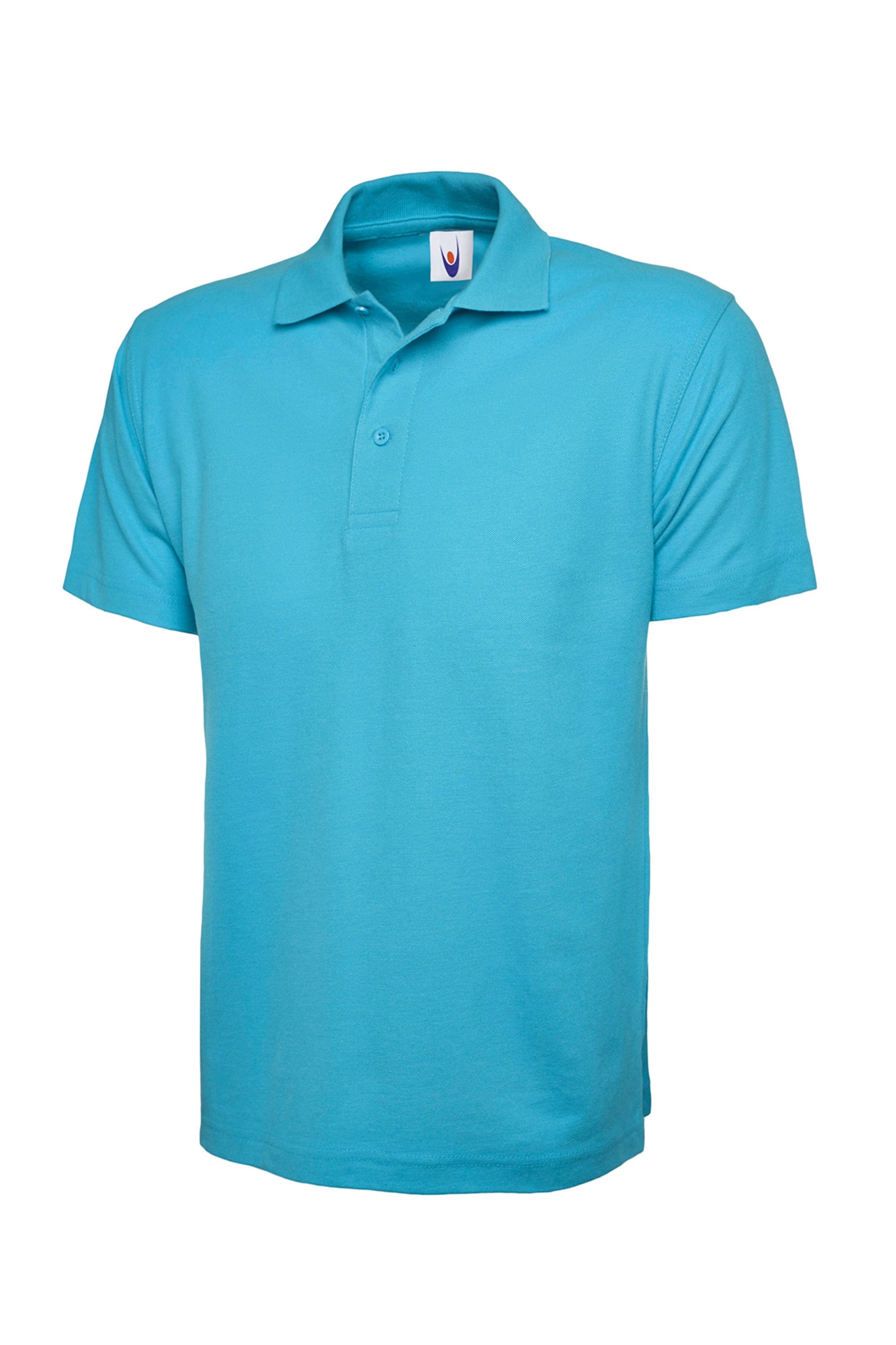 Blue polo shirt on a white background