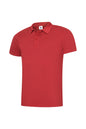 Red polo shirt on a white background