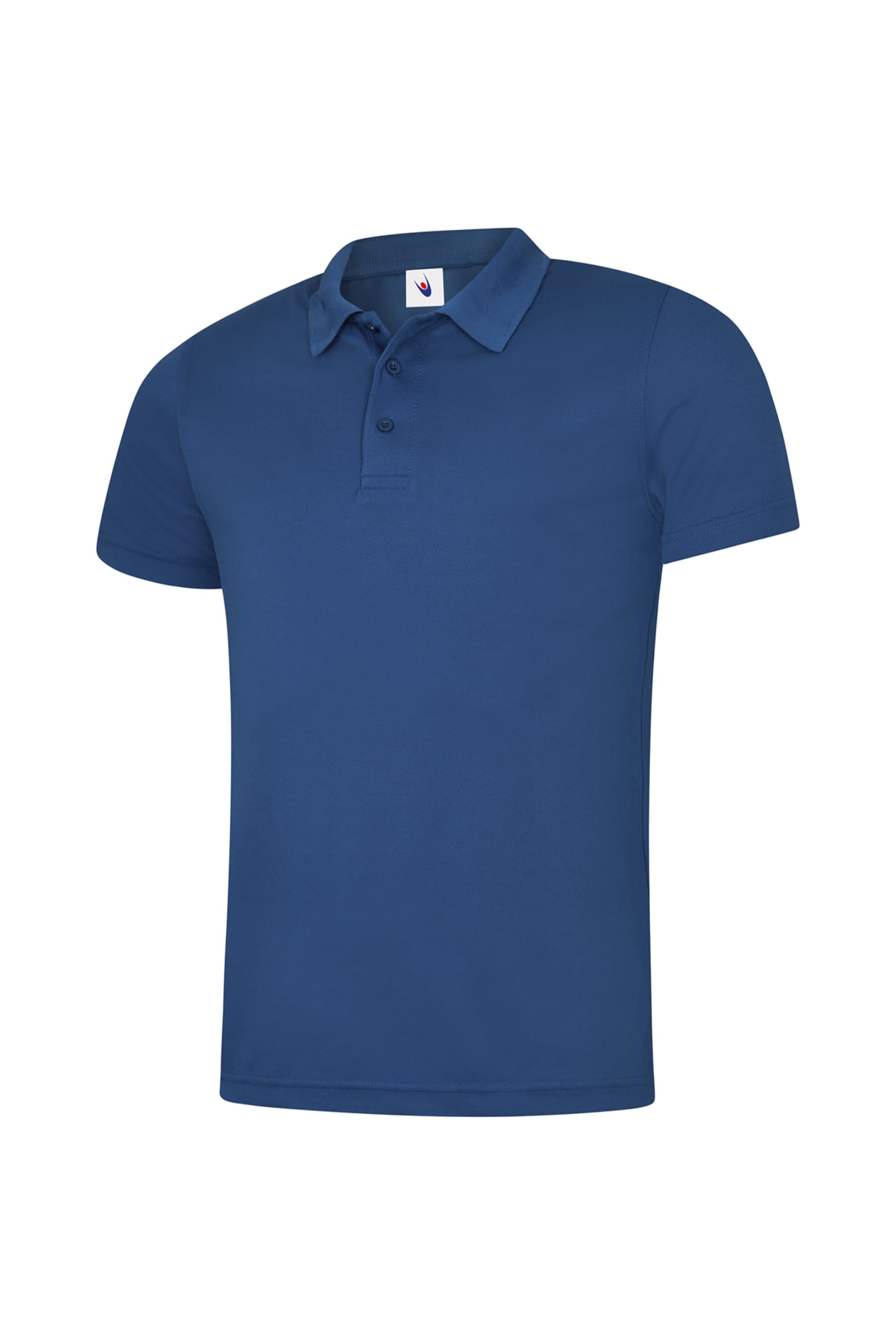 Blue polo shirt on a white background