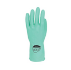 Green household rubber gloves