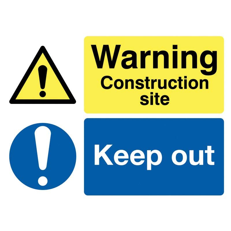 warning construction site sign